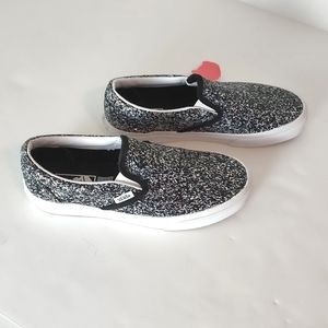 NWT Vans classic slip-ons, shiny glitter, women's 8, mens 6.5